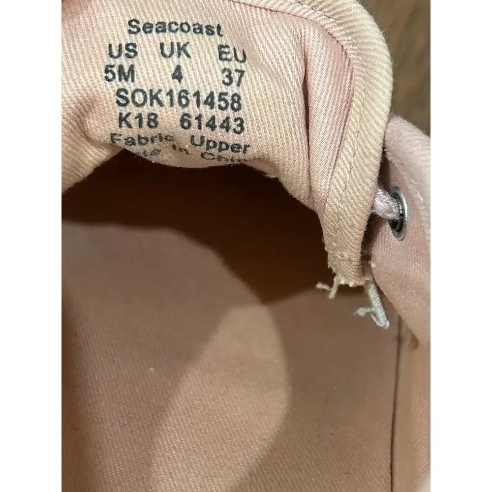 Sperry Top Sider Crest Vibe Rose Gold Shimmer Sneakers 5 Preppy Coastal Summer